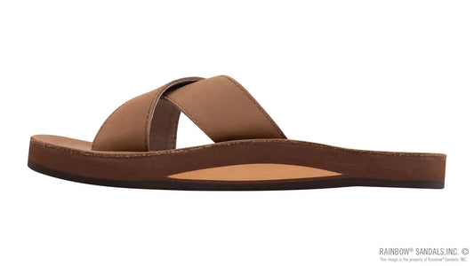 Premier Leather Single Layer Arch Cross Strap Flat Stitch